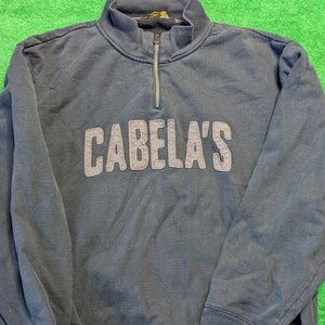 Vtg Cabela's Quarter zip Blue Pullover Sweatshirt 3XL.b34